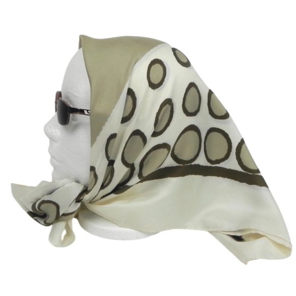 70s Polka Dot Silk Scarf - Picture 1 of 7